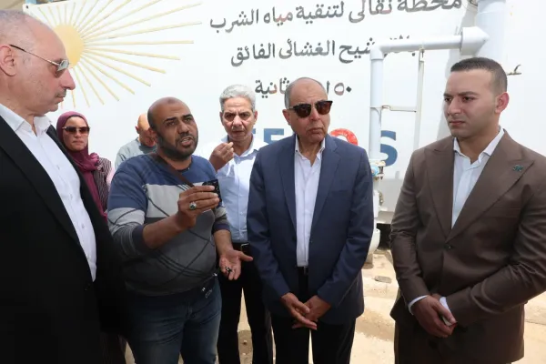 محافظ المنيا يتفقد أعمال توسعة محطة مياه شرب مغاغة