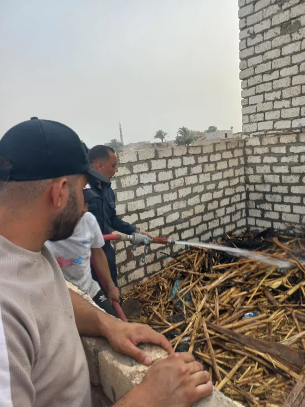حريق هائل يلتهم منزل بإحدى قرى سمالوط دون خسائر بشرية